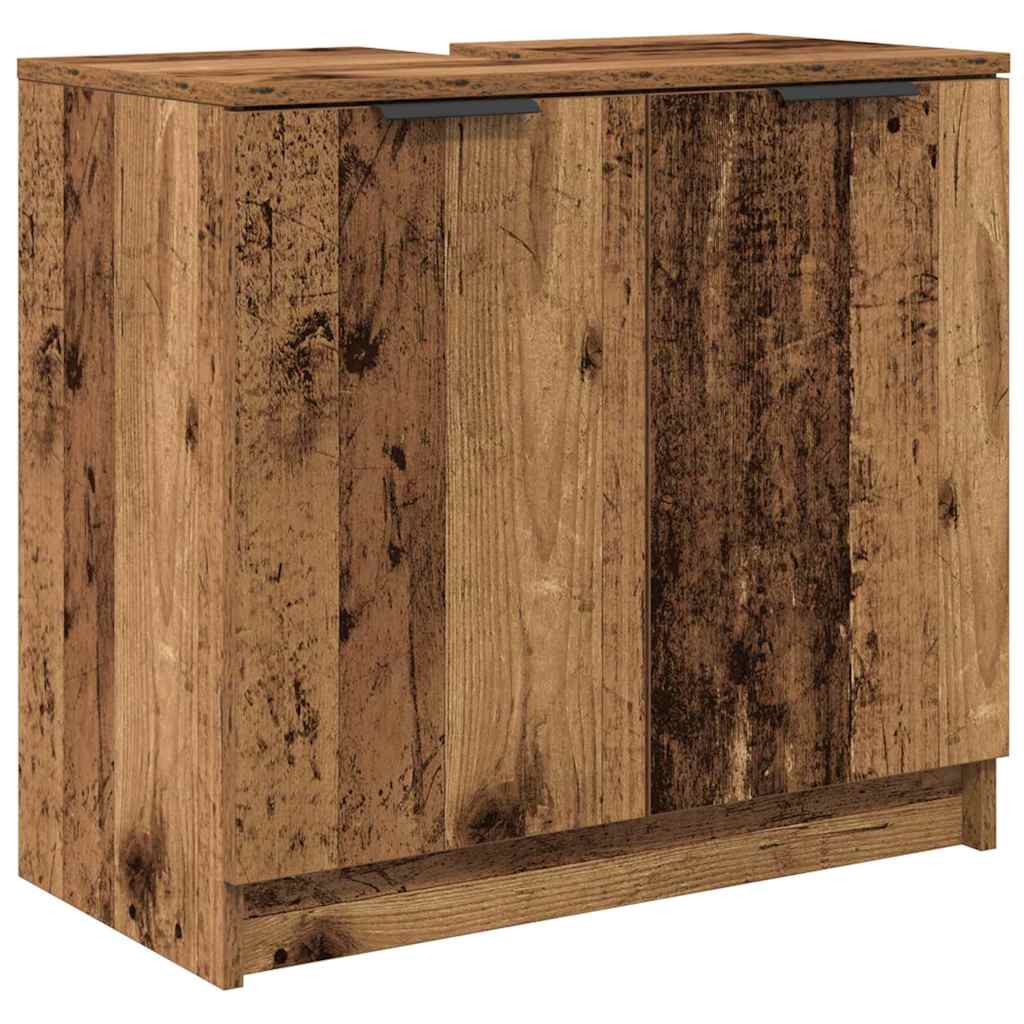 Badezimmerschrank-Set mit Regal 3 pcs Altholz Holzwerkstoff