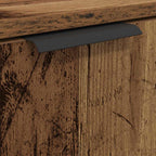 Badezimmerschrank-Set mit Regal mit Tür Altholz Holzwerkstoff