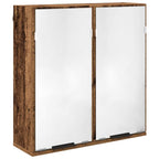 Badezimmerschrank-Set mit Regal mit Tür Altholz Holzwerkstoff