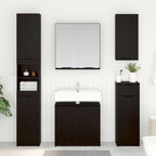 Badezimmerschrank-Set 2 Stück Schwarz Eichen-Optik Holzwerkstoff