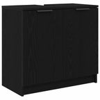 Badezimmerschrank-Set 2 Stück Schwarz Eichen-Optik Holzwerkstoff