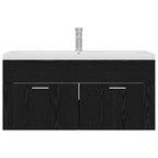 Badezimmerschrank Schwarz Eichen-Optik 100 x 38,5 x 46 cm