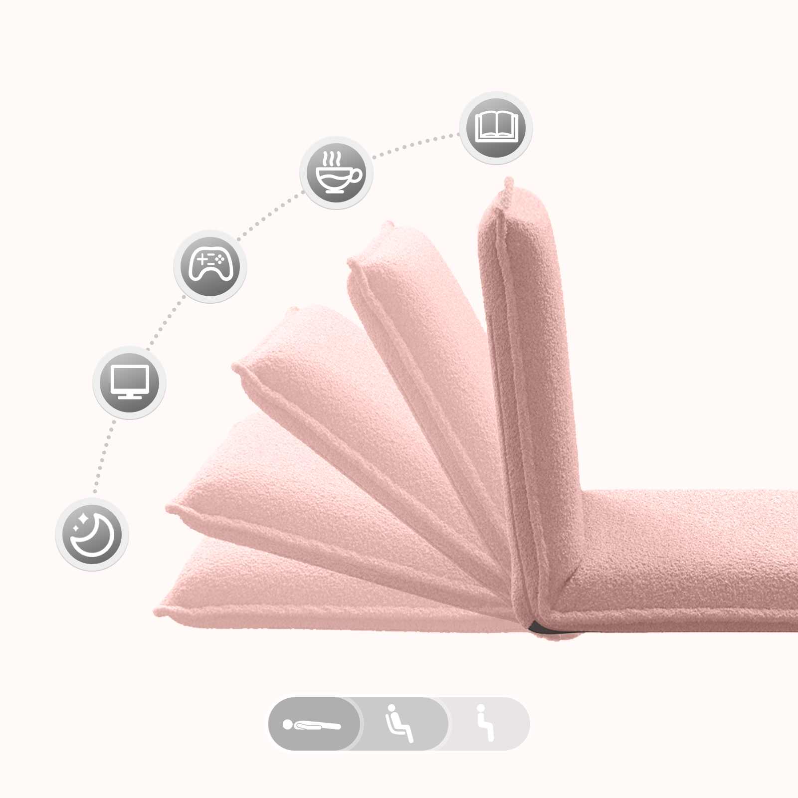Verstellbarer Fußsessel Rosa Schafstoff