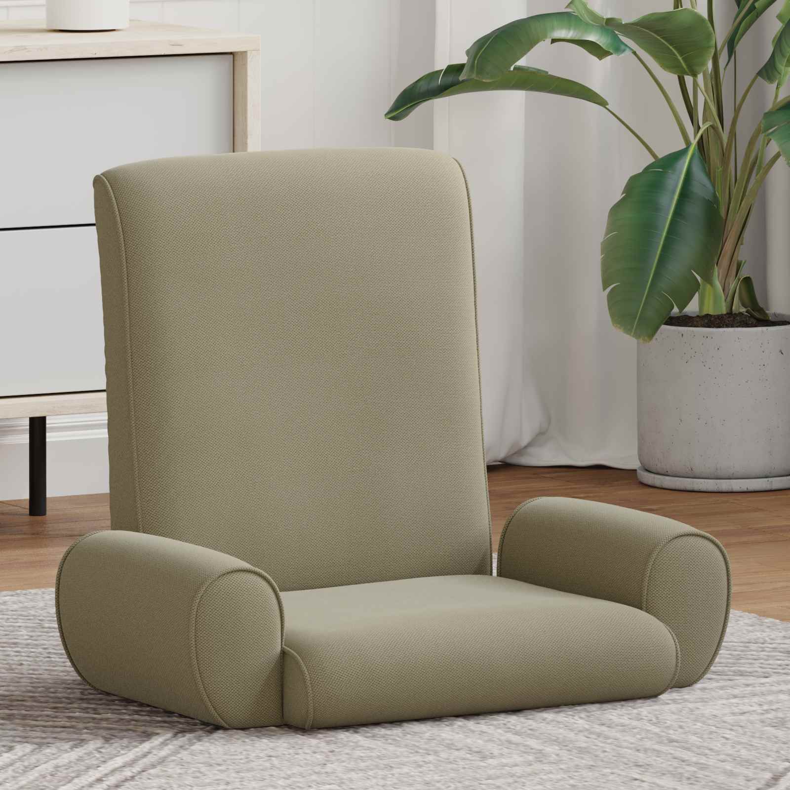 Verstellbarer Fußsessel Khaki Grobvelours