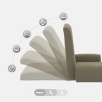 Verstellbarer Fußsessel Khaki Grobvelours