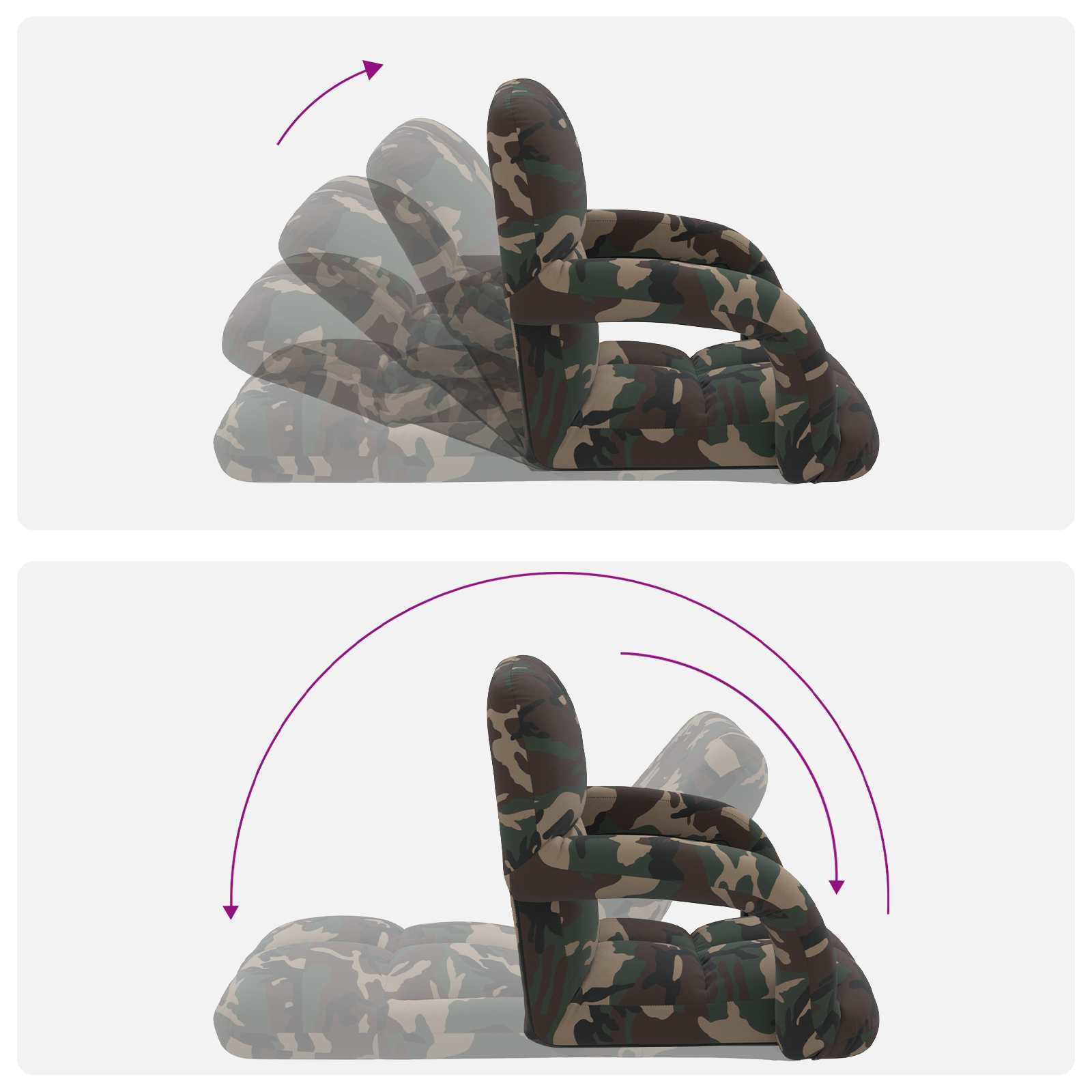Verstellbarer Bodenstuhl mit Armlehne 5-stufige Position Stoff