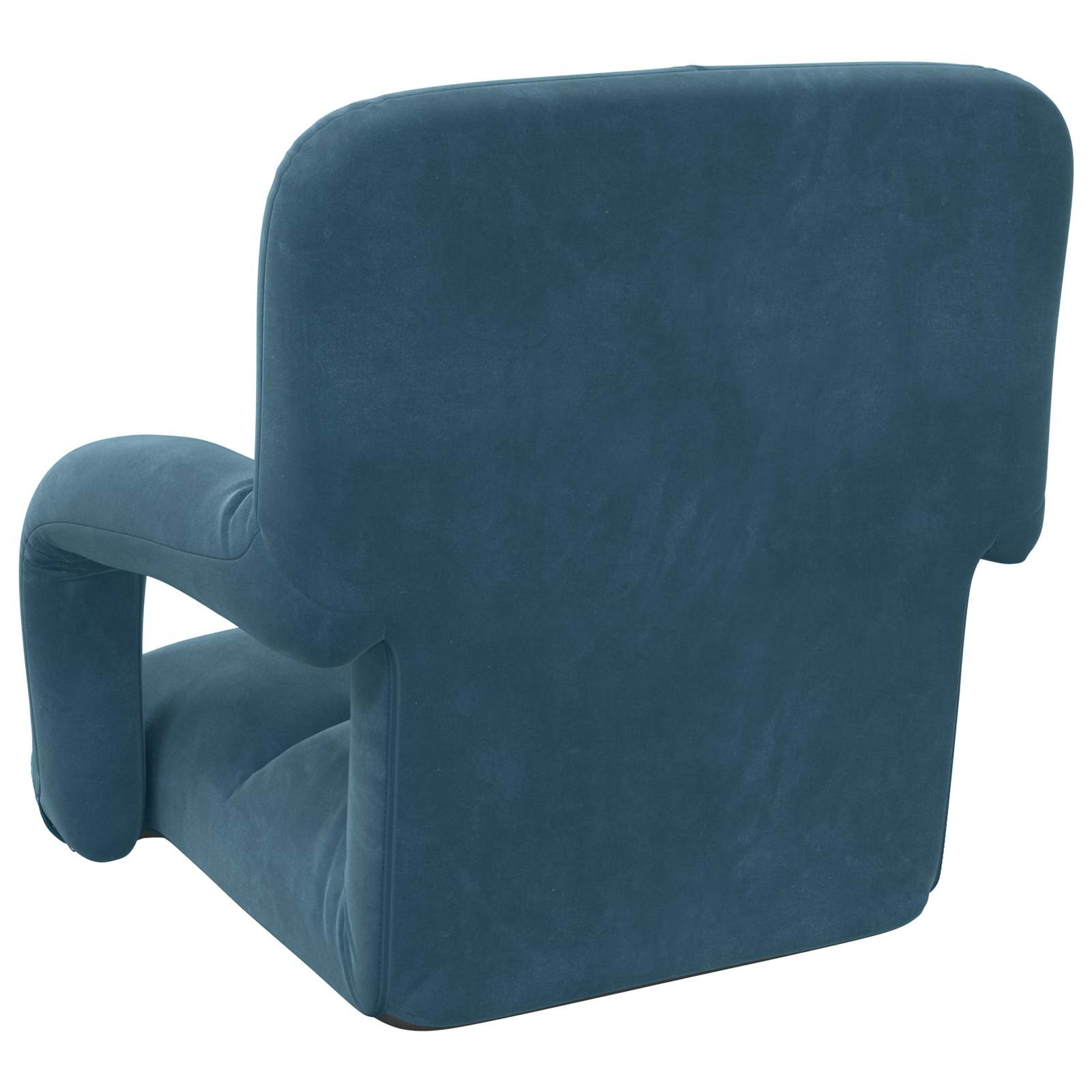 Verstellbarer Fußsessel Blau Samt