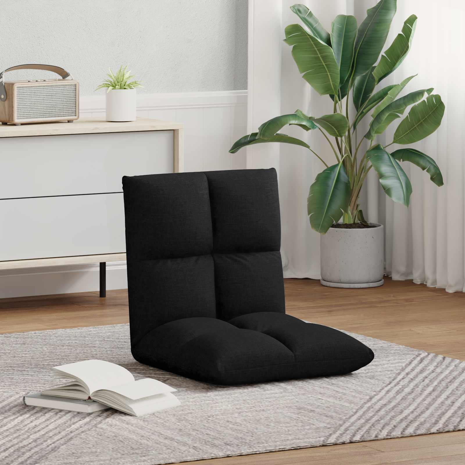 Verstellbarer Fußsessel Schwarz Stoff