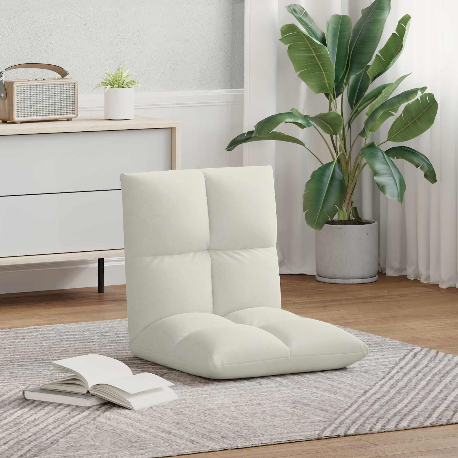 Verstellbarer Fußsessel Creme Samt