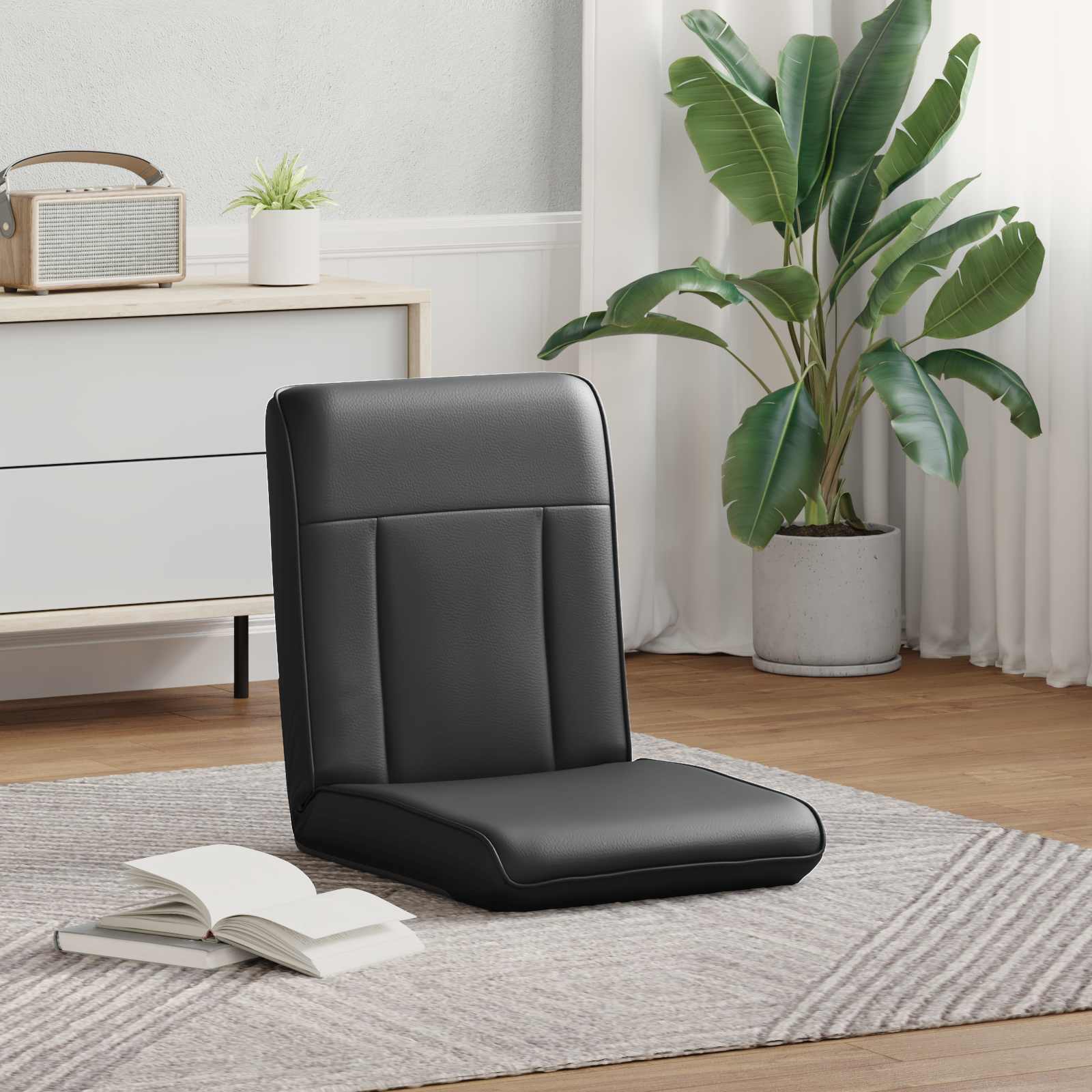 Verstellbarer Fußsessel Schwarz Kunstleder