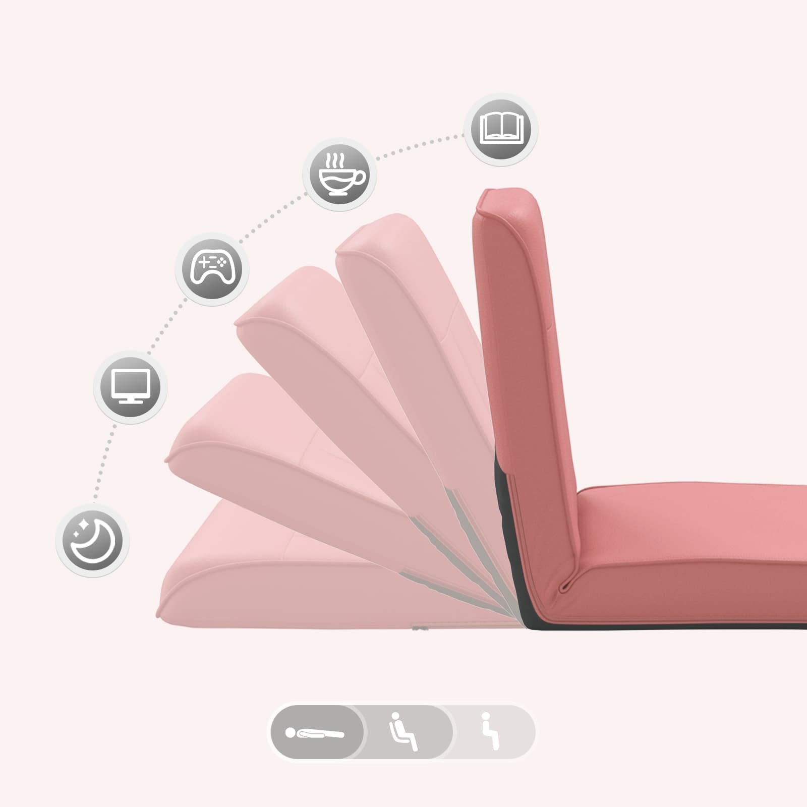 Verstellbarer Fußsessel Rosa Kunstleder