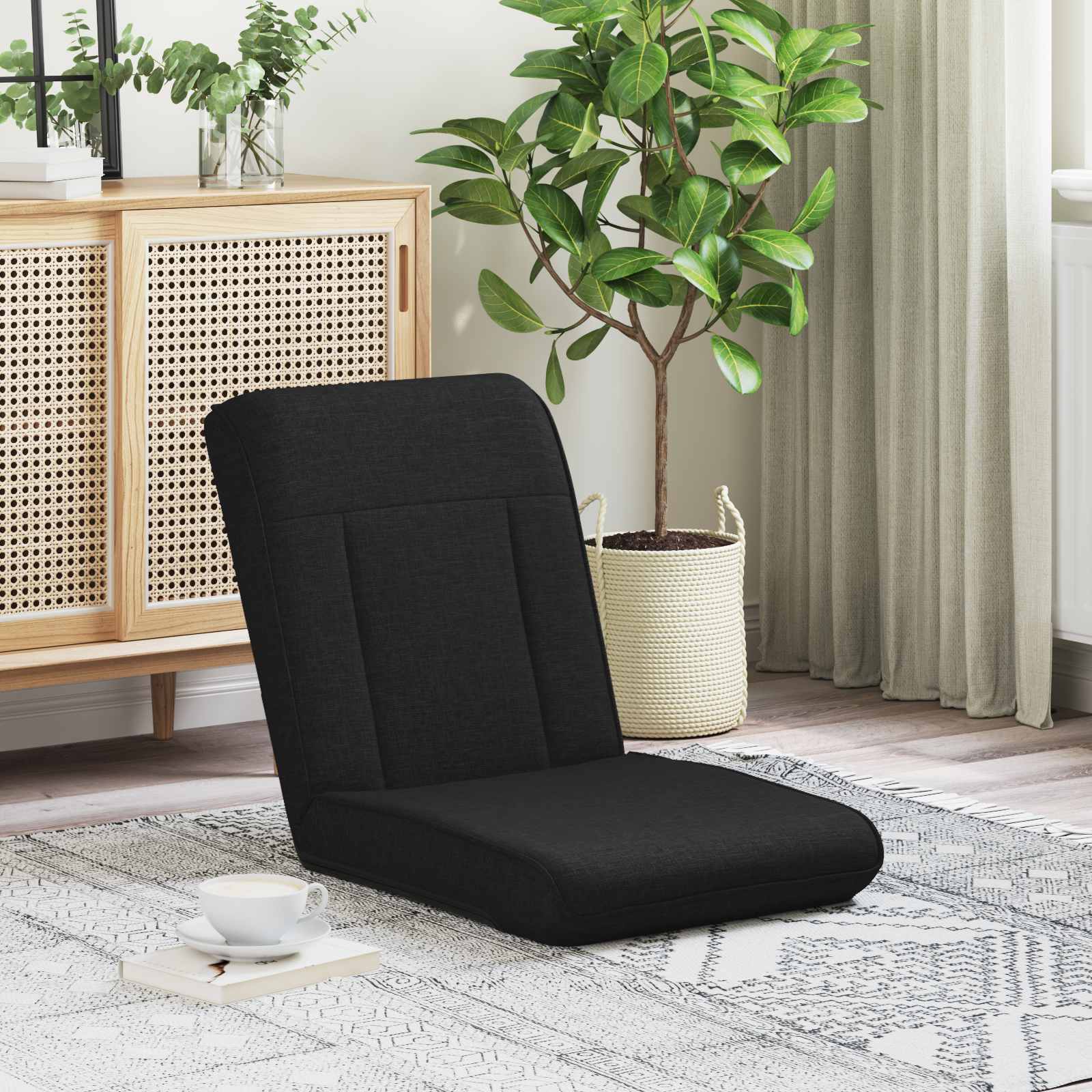 Verstellbarer Fußsessel Schwarz Stoff