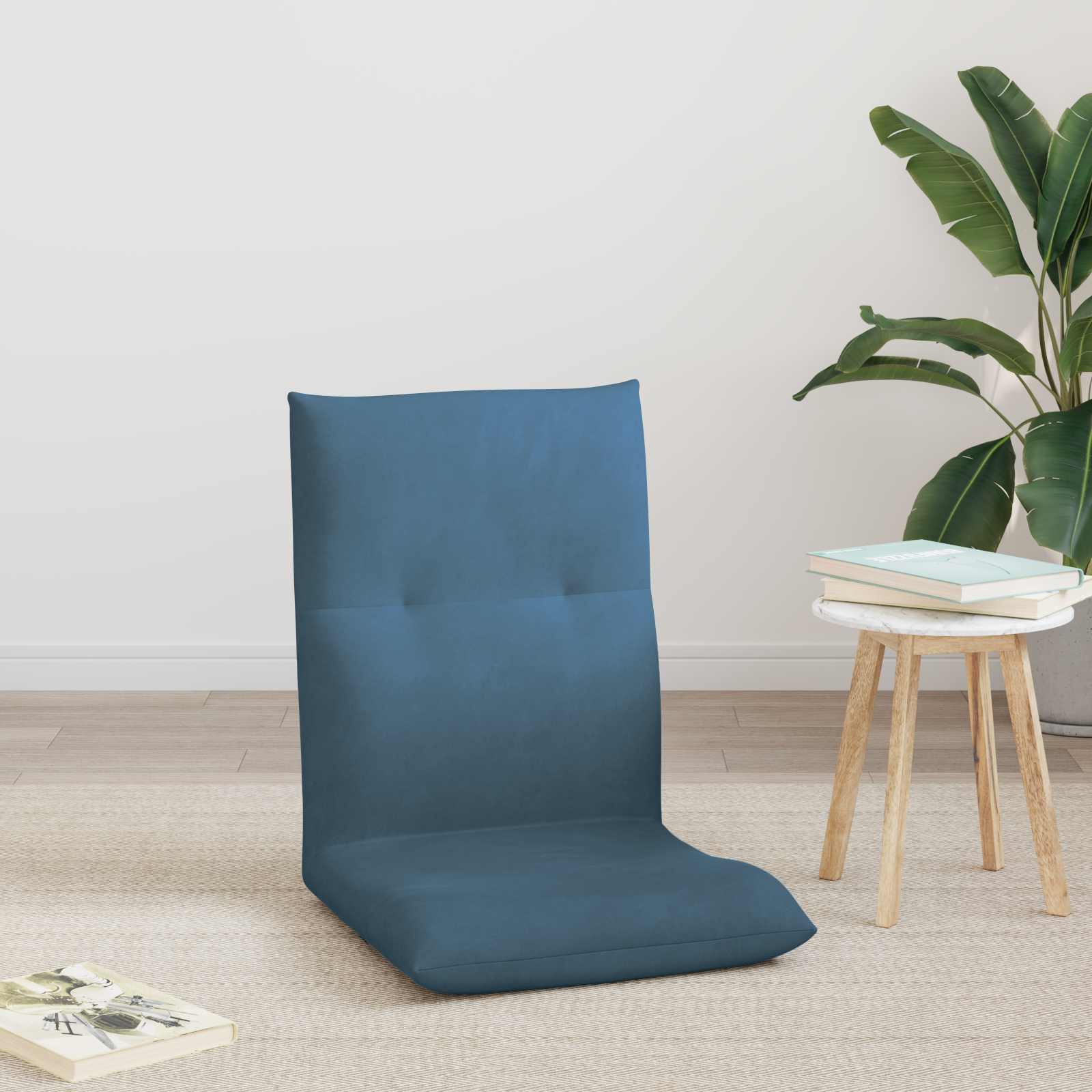 Verstellbarer Fußsessel Blau Samt