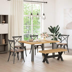 Esstischbank NOAIN 120 x 41 x 45 cm Massives Kiefernholz Natur