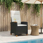 Liegestuhl mit Teeteller 62 x 64 x 112 cm Poly-Rattan