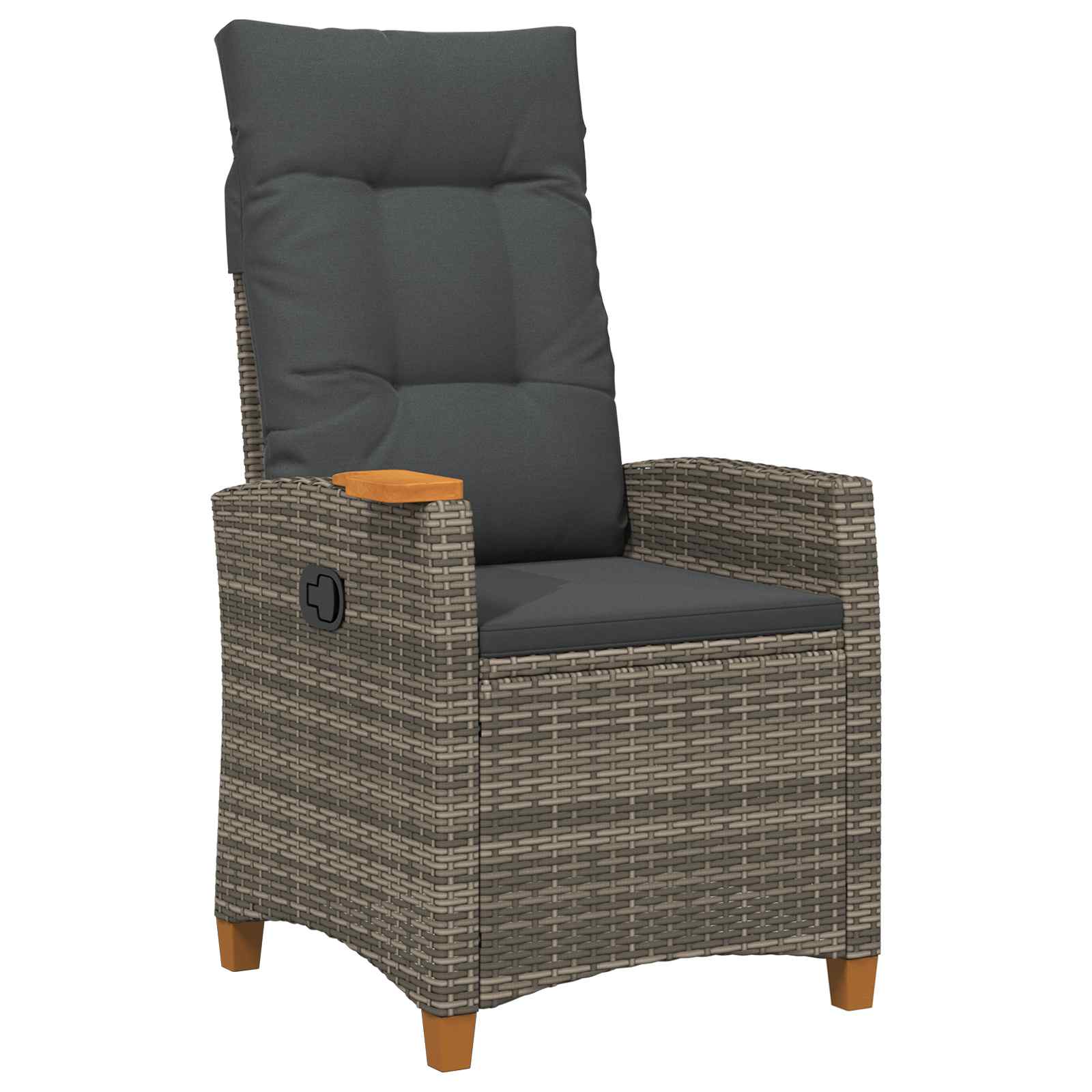 Liegestuhl mit Teeteller 62 x 64 x 112 cm Poly-Rattan
