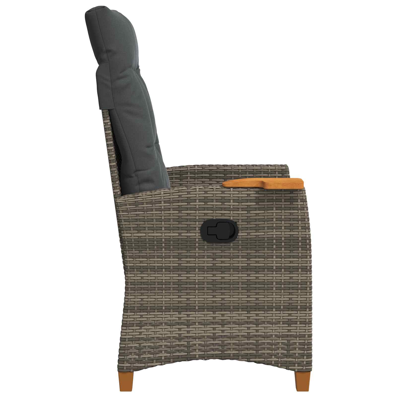 Liegestuhl mit Teeteller 62 x 64 x 112 cm Poly-Rattan