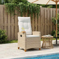 Liegestuhl mit Teeteller 62 x 64 x 112 cm Poly-Rattan