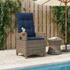 Liegestuhl mit Teeteller 62 x 64 x 112 cm Poly-Rattan