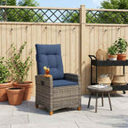 Liegestuhl mit Teeteller 62 x 64 x 112 cm Poly-Rattan