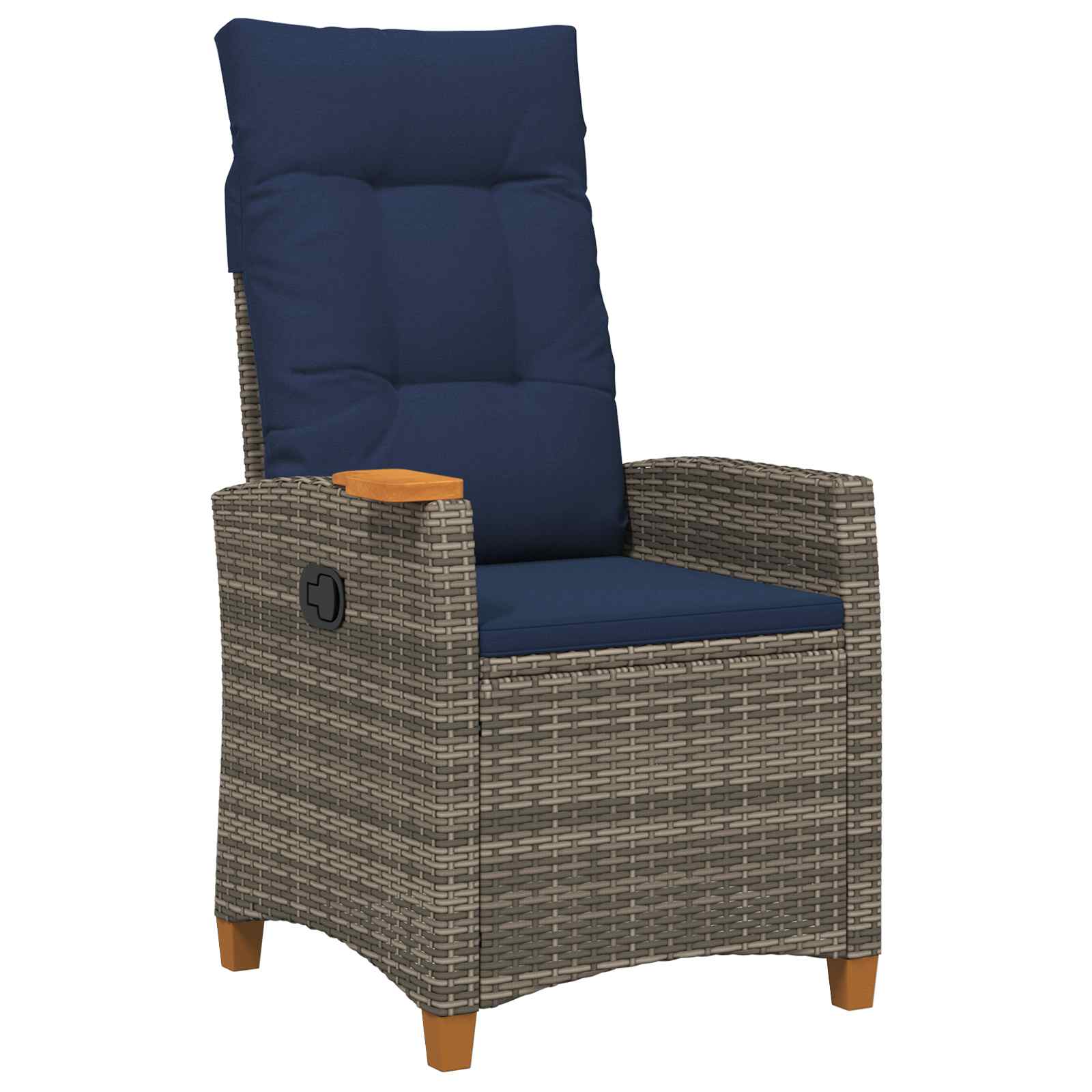 Liegestuhl mit Teeteller 62 x 64 x 112 cm Poly-Rattan