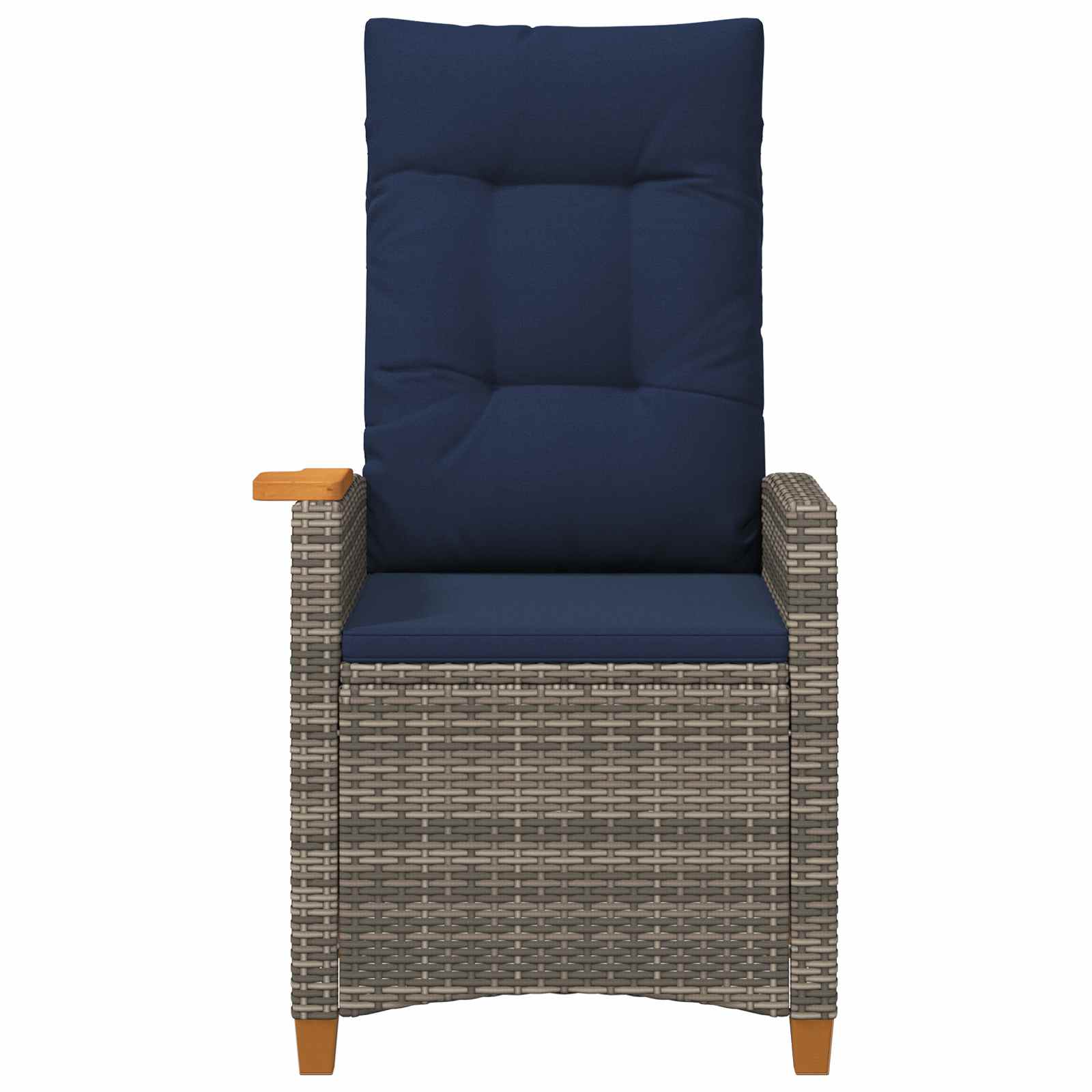 Liegestuhl mit Teeteller 62 x 64 x 112 cm Poly-Rattan