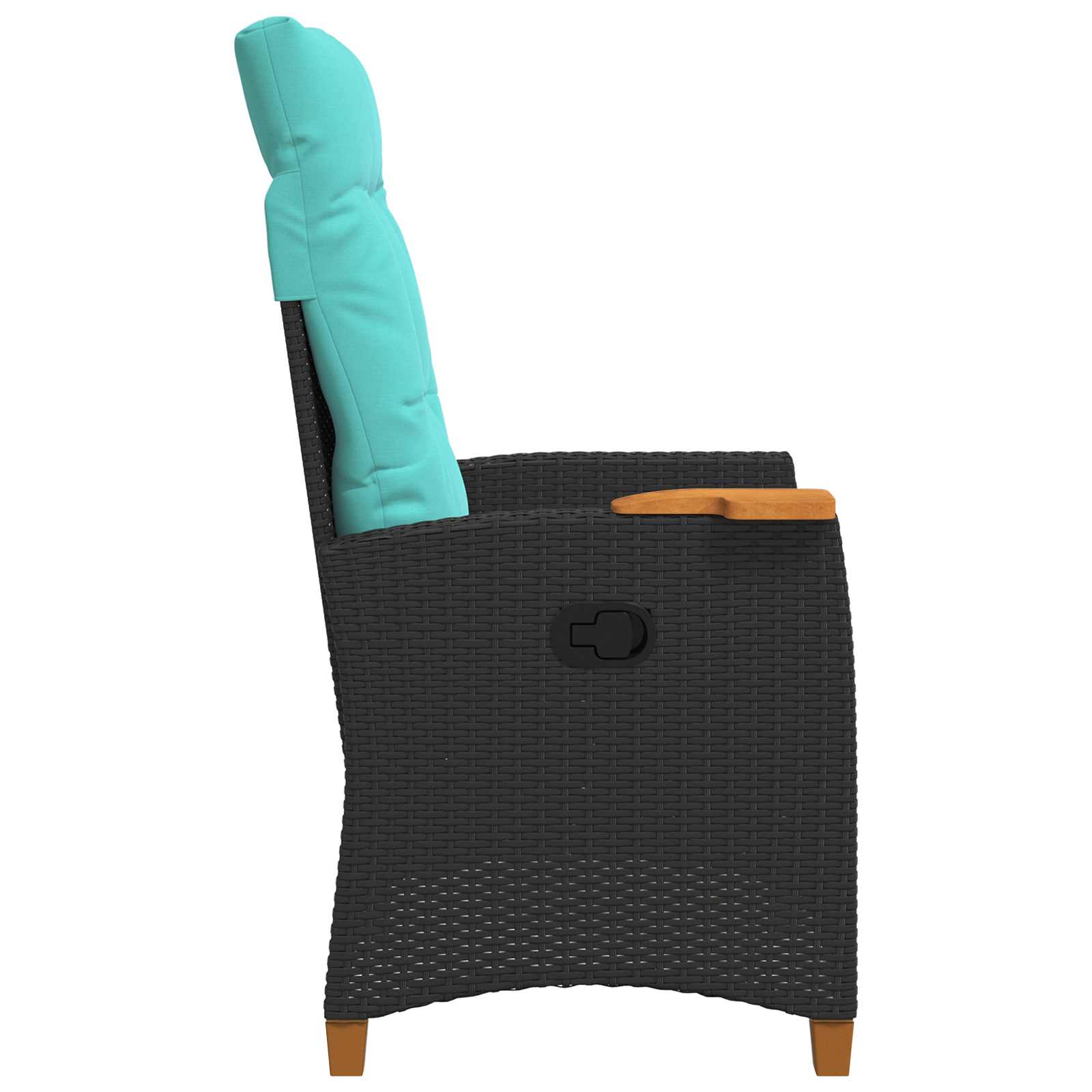 Liegestuhl mit Teeteller 62 x 64 x 112 cm Poly-Rattan