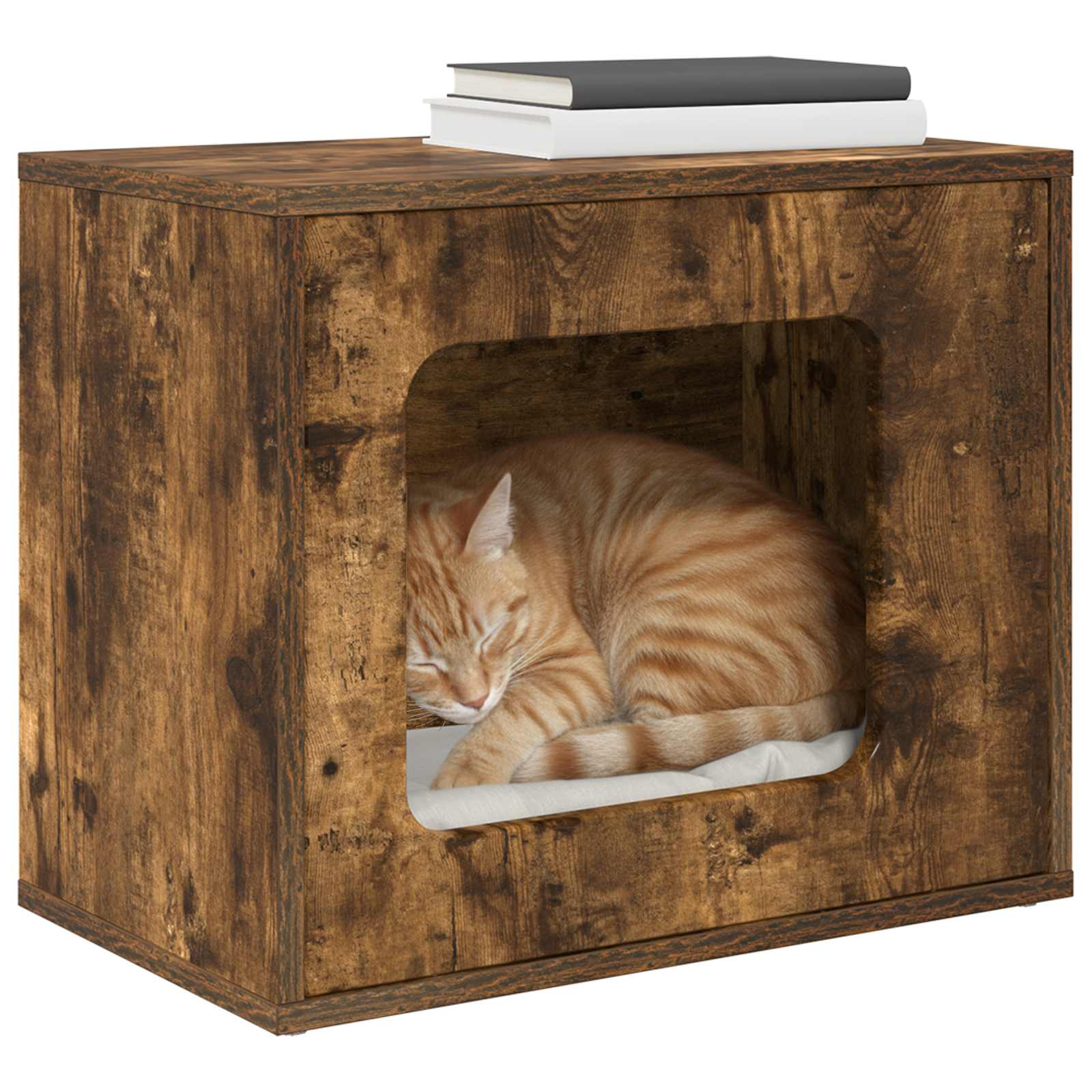 Katzenhaus Geräucherte Eiche 51 x 30 x 42,5 cm Holzwerkstoff