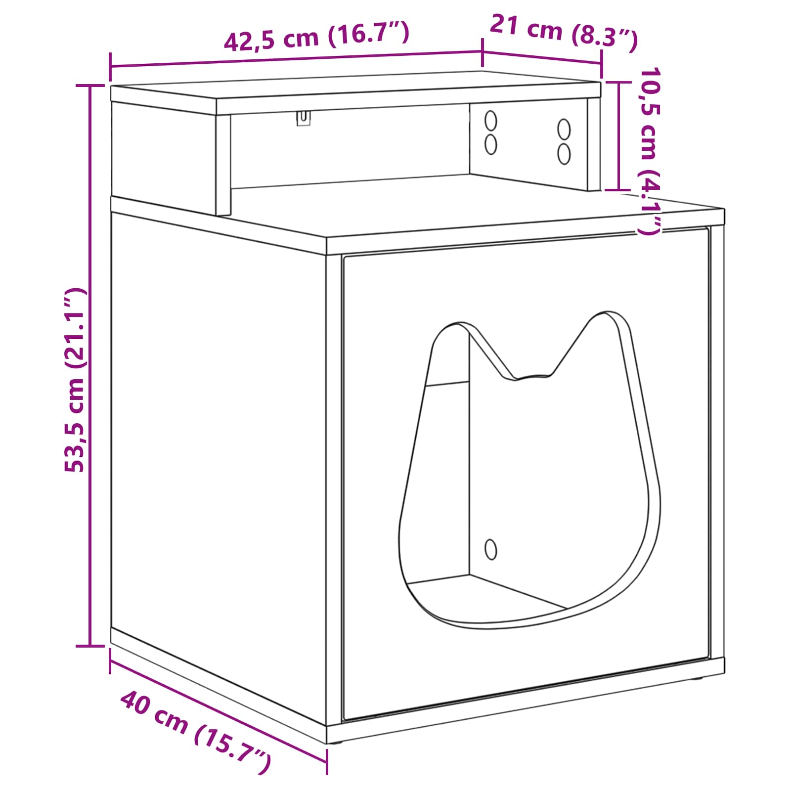 Katzenhaus Sonoma 42,5 x 40 x 53,5 cm Holzwerkstoff