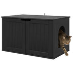 Katzenhaus Schwarz 85 x 55 x 50,5 cm Holzwerkstoff
