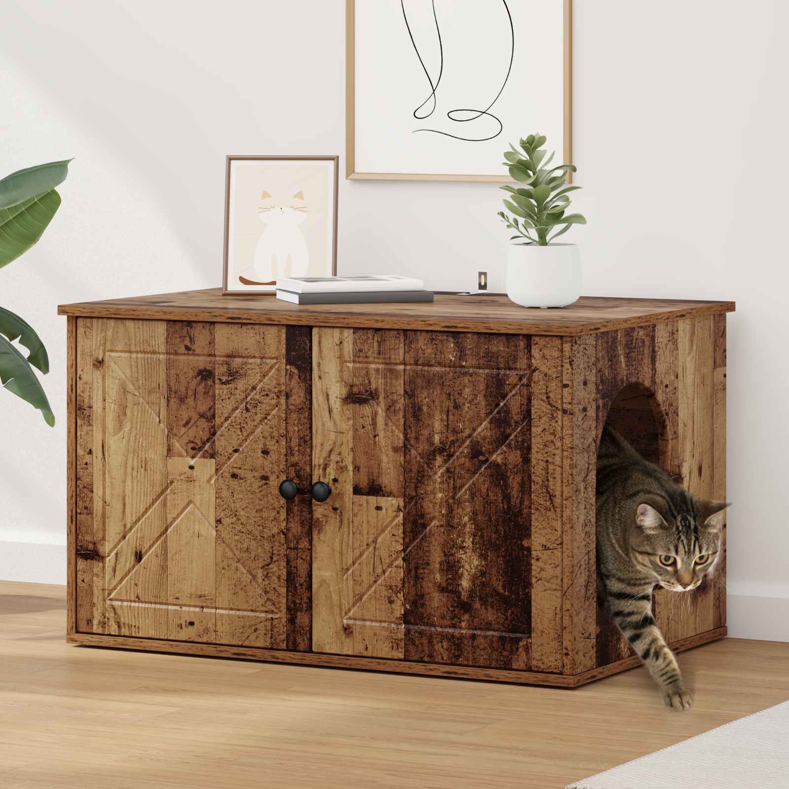Katzenhaus Altholz 85 x 55 x 50 cm Holzwerkstoff