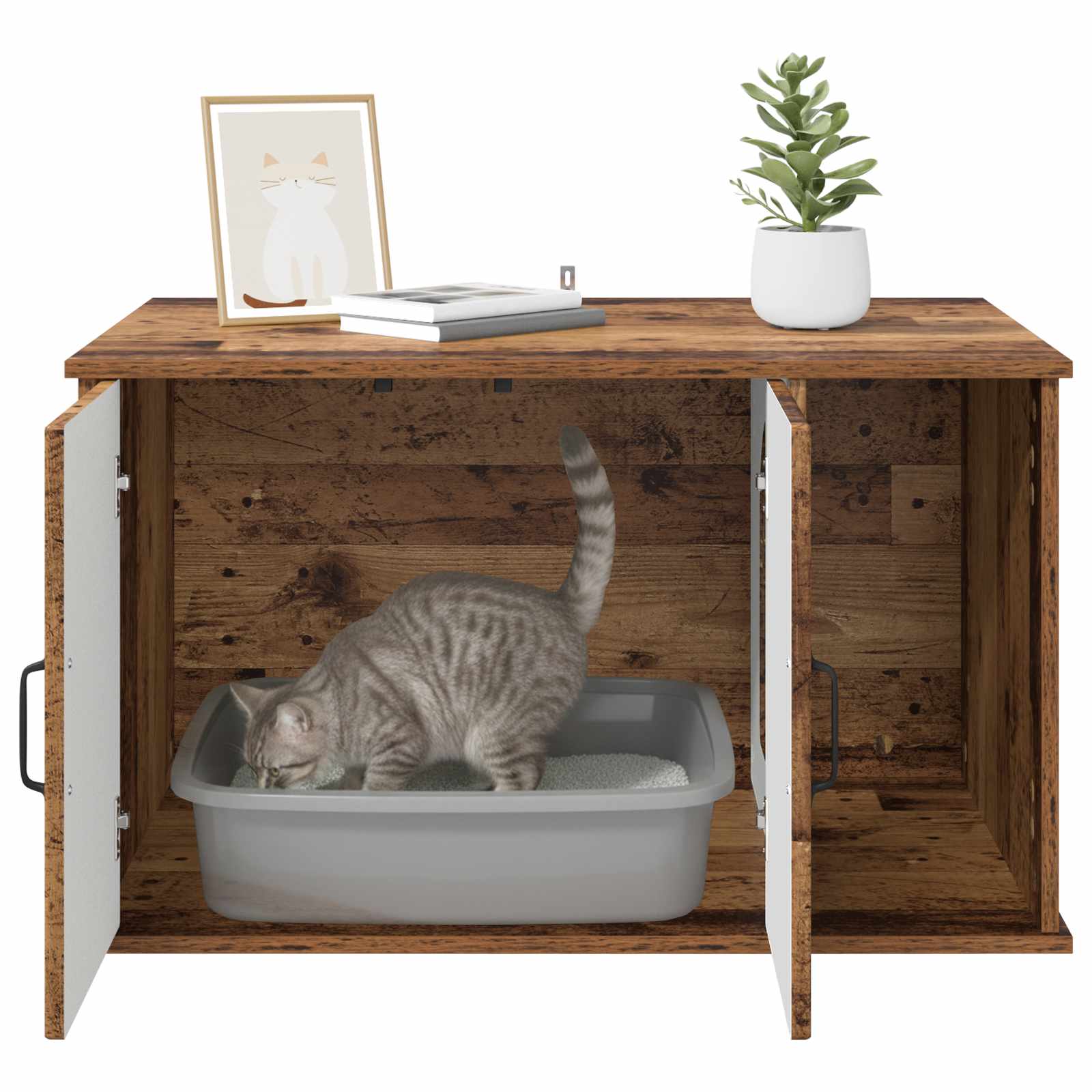 Katzenhaus Altholz 85 x 55 x 50 cm Holzwerkstoff