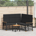 Garten Liegesofa Set Verstellbar Schwarz 164 x 164 x 112 cm