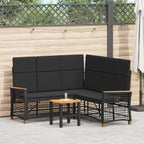 Garten Liegesofa Set Verstellbar Schwarz 164 x 164 x 112 cm