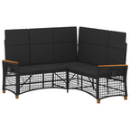 Garten Liegesofa Set Verstellbar Schwarz 164 x 164 x 112 cm