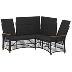 Garten Liegesofa Set Verstellbar Schwarz 164 x 164 x 112 cm