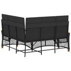 Garten Liegesofa Set Verstellbar Schwarz 164 x 164 x 112 cm