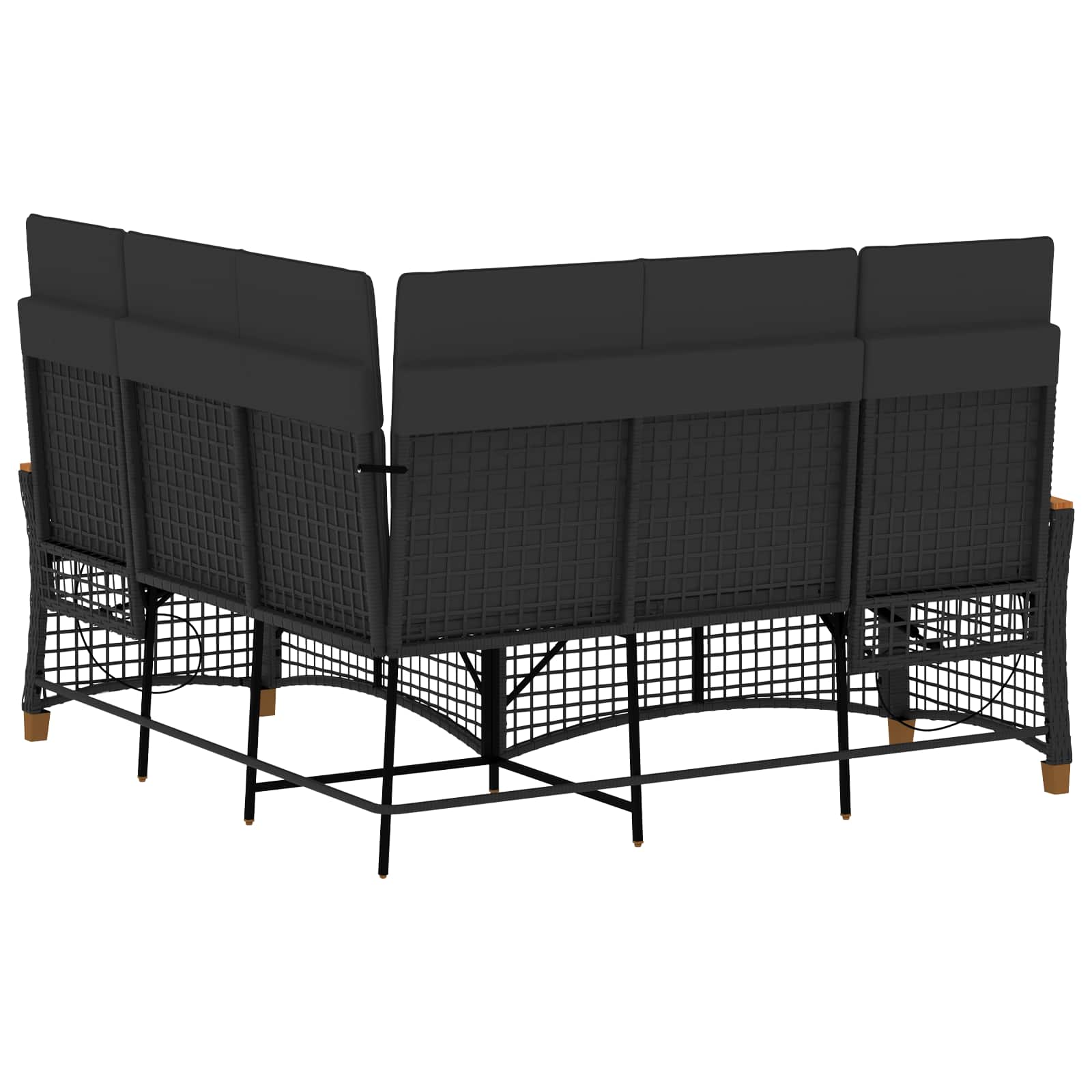 Garten Liegesofa Set Verstellbar Schwarz 164 x 164 x 112 cm