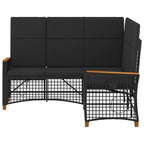 Garten Liegesofa Set Verstellbar Schwarz 164 x 164 x 112 cm