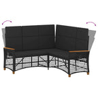 Garten Liegesofa Set Verstellbar Schwarz 164 x 164 x 112 cm