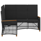 Garten Liegesofa Set Verstellbar Schwarz 164 x 164 x 112 cm