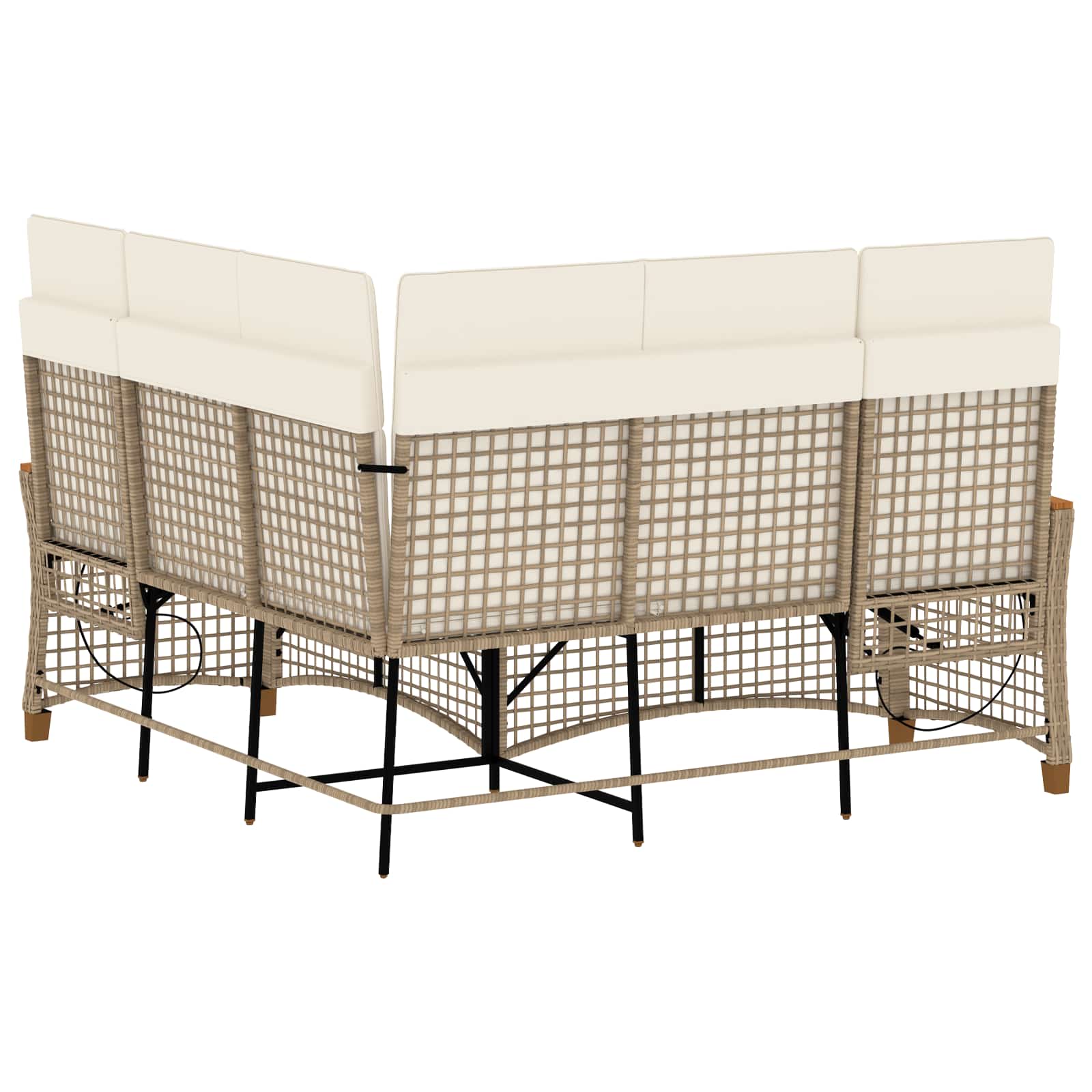 Garten Liegesofa Set Beige und Cremeweiß 164 x 164 x 112 cm