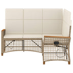 Garten Liegesofa Set Beige und Cremeweiß 164 x 164 x 112 cm