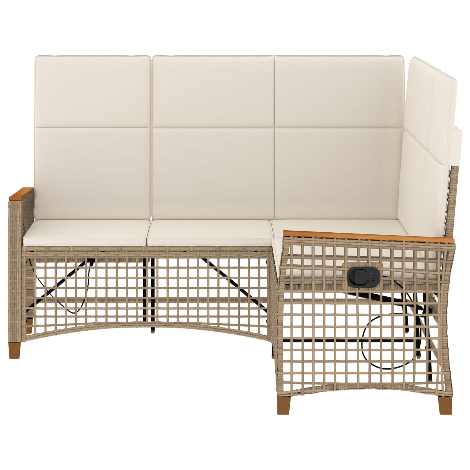 Garten Liegesofa Set Beige und Cremeweiß 164 x 164 x 112 cm