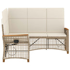 Garten Liegesofa Set Beige und Cremeweiß 164 x 164 x 112 cm