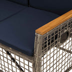 Garten Liegesofa Set Grau und Marineblau 164 x 164 x 112 cm