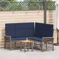 Garten Liegesofa Set Grau und Marineblau 164 x 164 x 112 cm