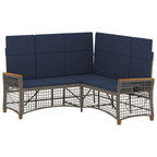 Garten Liegesofa Set Grau und Marineblau 164 x 164 x 112 cm