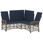 Garten Liegesofa Set Grau und Marineblau 164 x 164 x 112 cm