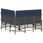 Garten Liegesofa Set Grau und Marineblau 164 x 164 x 112 cm